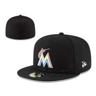 Fully Closed Marlins Baseball Caps A Professional Baseball Cap Embroidered Baseball Cap Non-adjustab