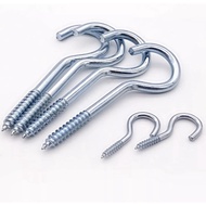 Public 10 / 20pcs Screw Hook Curtain Net Wire Ceiling Hook Spiral Hanger C Shape Hook Cup Question M