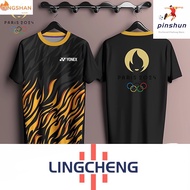 2024 Olympic Games T-Shirt Yonex Sports T-Shirt Paris Olympic Games Printed T-Shirt Summer Breathabl