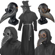 Halloween COS costume steampunk medieval febrile doctor beak mask SCP049 black crow headgear万圣节面具蒸汽朋