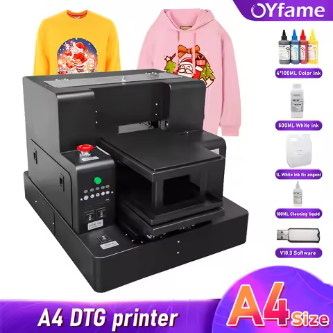 OYfame A4 DTG Printer Direct To Garment Printing machine A4 Flatbed Printer for t shirt textile clot