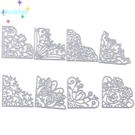 BUBBLE 8Pcs Corner Die Cuts, Lace Flowers Flowers Die Cuts, Embossing Template Butterfly Metal Corne