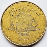 Rare Coins Lebanon 250 Levron Brass Coins Big Tree Genuine Coins Collectibles 23.5mm 5.12 **********