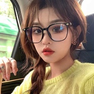 Myopia Glasses Women Can Match Large Frame Square Round Face Anti Blue Light Radiation Plain Face TR