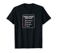 (Cross Stitch, Embroidery and Needlework Apparel) Cross Stitching T-Shirt - Funny Checklist