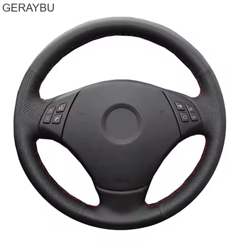 DIY Hand-stitched Black Artificial Leather Braid Car Steering Wheel Cover For BMW E90 320 318i 320i 