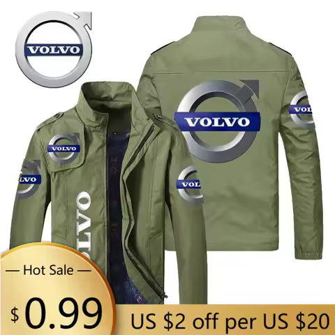 Hub Caps 2026 Spring and Autumn For Volvo Rdesign XC60 XC90 V40Logo Cardigan Zipper Pilot Jacket Cas