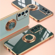 Gold Plating Casing For Huawei P40 P30 P20 Pro Plus Pro+ P40Pro P30Pro P20Pro Case Full Cover Camera Ring Bracket Magnetic Car Electroplating Mobile Phone Case