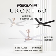 Regair Inovo Uromi 60 LED 60" Ceiling Fan With Led Light Remote Control DC Motor / Kipas Siling Led Lampu