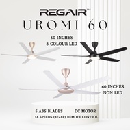 Regair Inovo Uromi 60 LED 60" Ceiling Fan With Led Light Remote Control DC Motor / Kipas Siling Led 