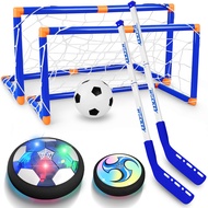 Hover Hockey Set for Kids, 3-in-1 Hover Hockey Soccer Ball Toy Set, Rechargeable Floating Air Soccer