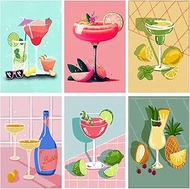 eimivrc 6 Pack Paint by Numbers Kit for Adults-Cocktail Paint by Numbers,Paint by Number Kit for Can