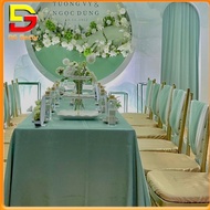 Green Pearl Silk Tablecloth Luxurious 1.9m Fabric Towel for Conference Party Decoration DC-759