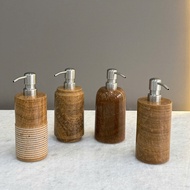 [DNK1 Collection] Shower Gel/Shampoo Container (H20.5x8x8 cm) Gold Wood Grain - Exquisite, Minimalis