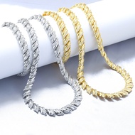 Hip Hop Copper Inlaid with Zirconium Diamond Branch Leaf Bracelet Necklace
