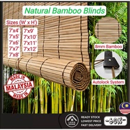 (7 Feet Width )Lexis 8mm Bamboo Blinds Bidai Buluh Langsir Curtain Outdoor Indoor Roll Up Blind