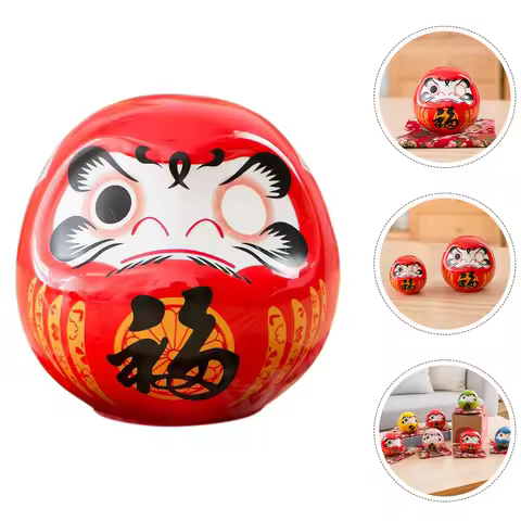 Japanese Daruma Traditional Statue Daruma Figurine Fortune Home Office Decor Ceramic Daruma