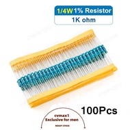 CYMX 100PCS 1k Ohm Resistor, 0.25 Watt High-precision Metal Film Resistor, Electrical Resistors Dura