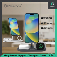 Megivo - MagBoost 30W 2023 最新款 Hyper Charger Deux 銀色 3合1 Apple Watch Iphone Airpods Pro 無線充電座