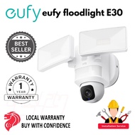 eufy Floodlight Camera E30, Outdoor Security, 360° Pan and Tilt, AI Detection Tracking, 2K Video, 2.