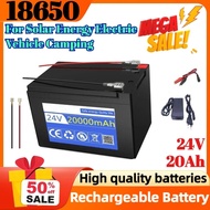 24V 20Ah 18650 Lithium Battery Pack Rechargeable Battery for Solar Energy Electric Vehicle Camping B