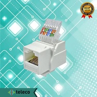 Modular Jack RJ45 Cat 6 Toleless Keystone White