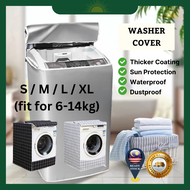 Ready Stock S/M/L/XL 6kg 8kg 10kg 12kg 15kg Top Load / Front Load Washing Machine Drain Cover Drum Pulsator Tumbler Washer Protective Cover UV Protection Sunlight Sun Protection Dustproof Waterproof Kain Tutup Mesin Cuci Baju Mesin Basuh