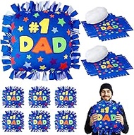 Chunful 6 Sets Father's Day Tied Pillow Craft Kit DIY #1 Dad Pillow Craft Gifts for Fathers Day Chri