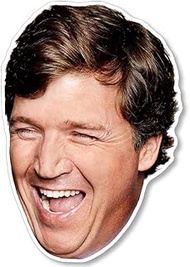 Tucker Carlson Laughing Face Shaped Sticker (Funny Anti Fox News pro Conservative Vinyl Decal)