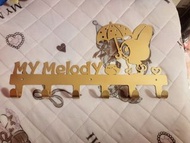 自家設計 My melody 掛鉤 金色 特別版 適合放浴室牆 門外  長40cm 限量 新噴 只噴了兩個 跟螺絲粒 無痕免釘貼