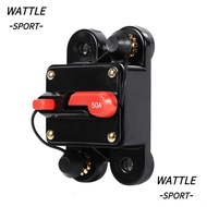 WATTLE Circuit Breaker, 50A 60A Fuse Holder Reset Fuse, Electrical Safety Manual Reset Waterproof In