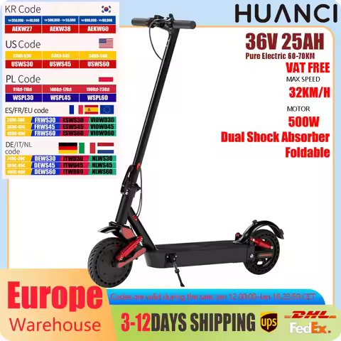 HX D06 Electric Scooter 500W Foldable 8.5 Inch Tire 36V 25AH Battery Escooter 32KM/H Dual Shock Abso