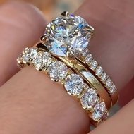 Inlay Zircon Stainless Steel Ring Fashion Casual Couple Ring For Women Jewelry Gift