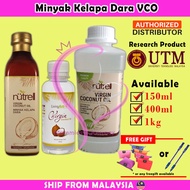Minyak Kelapa Dara VCO Original HQ UTM Virgin Coconut Oil Liquid 150ml, 400ml,1kg Nutrell Cecair Living Active