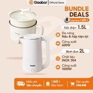 Combo Gaabor 48 Bình đun siêu tốc dung tích 2L lòng đúc liên nguyên khối 2 lớp cách nhiệt EK20M-WH02