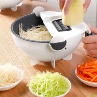 Multifunctional 2 In 1 Vegetable Slicer Cutter Chopper Fruit Strainer Basket Spiralizer Grater Food