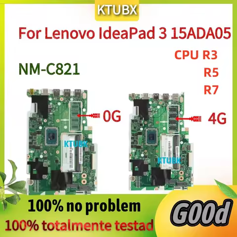 NM-C821.For Lenovo IdeaPad 3 14/IdeaPad 3 15ADA05/Laptop Motherboard .With R3-3050 R5 R7CPU.4GB RAM 