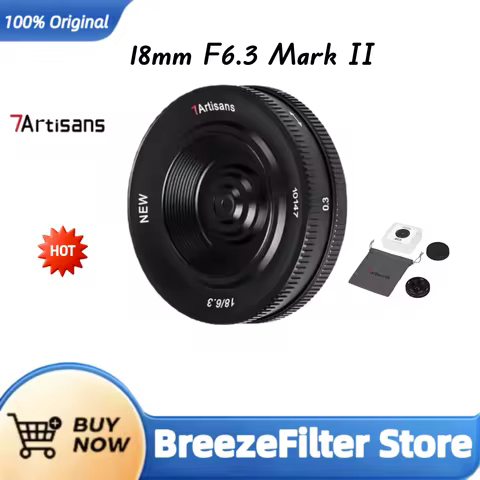 7artisans 18mm F6.3 Mark II UFO Lens APS-C Manual Lens for Fuji X Sony E Nikon Z M4/3 mount Cameras 