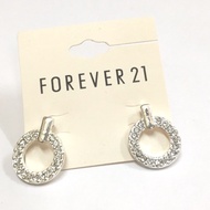 Silver diamanté loop earrings