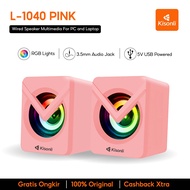 KISONLI Gaming Speaker Komputer/Laptop L1040 LED RGB Light With Switch Volume Control - Pink