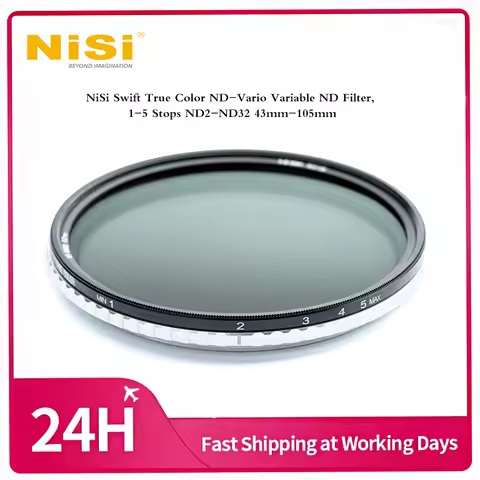 NiSi Swift True‑Color Variable ND Filter ND2‑ND32 43‑105mm No Distortion Dust‑Proof Optical Glass Wi