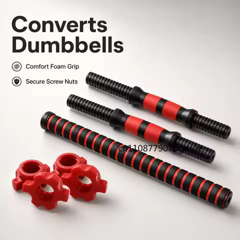 Threaded Dumbbell Handle Bar Extension Bar Set Adjustable Dumbbell Bars for Weight Lifting Home Gym 