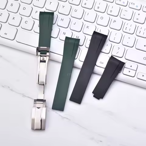 For Rolex Submariner 124060 126610LN CTS FKM Rubber Watch Strap 20mm Curved End Waterproof Unisex Ru