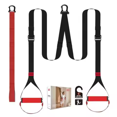 Suspension Straps Trainer for Home Gym with Integrated Door Anchor for 1-Second Setup, All in One Bo
