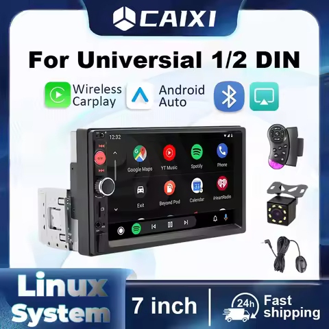 Single 1 Din 2 DIN 7inch Car Radio CarPlay Android Auto Universal MP5 Player Audio USB Bluetooth Sup