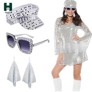 [Homyl] 70S Disco Hat Set Hat 70S Disco Accessories Octagonal Hat Disco Cap for Dress up Holiday Dan