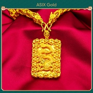 ASIX GOLD สร้อยคอมังกรชุบทอง 24K สร้อยคอผู้ชาย สร้อยคอแผ่นพระพุทธรูป สีไม่เปลี่ยนเป็นสีดํา ไม่ลอกออก