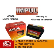 （Sarawak Ready Stock）IMPUL NS60 NS60L /R 50B24L/R Car Battery Bateri Kereta Proton Saga Waja Toyota 