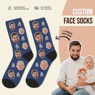 Custom Funny Fathers Day Gift For Dad Personalized Face Socks For Husband, Dad Birthday Gift, Father