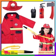 Fire Fighter Fireman Occupation Costume With Accessories for Kids